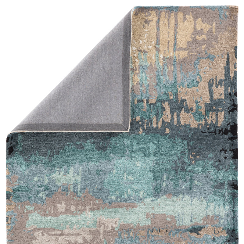 Ivy Bronx Fairmount Handmade Hand Tufted Blue/Beige/Brown Rug & Reviews